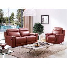 Cuero genuino sofá de cuero sofá sofá eléctrico reclinable (d907)